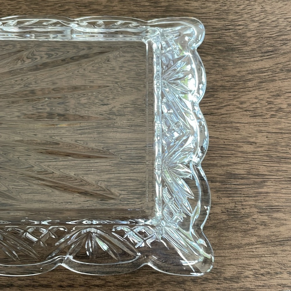 Godinger Art Dublin Clear Glass Crystal Rectangular Tray 16 3/4 x 6 3/4 x 1 1/2 - Picture 10 of 15